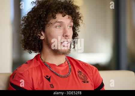 Lagos, Portugal. 05 janvier 2026. Marlon Fossey de Standard photographié lors du camp d'entraînement hivernal de l'équipe belge de football Standard de Liège, à Lagos, Portugal, lundi 05 janvier 2026. BELGA PHOTO RICARDO NASCIMENTO crédit : Belga News Agency/Alamy Live News Banque D'Images