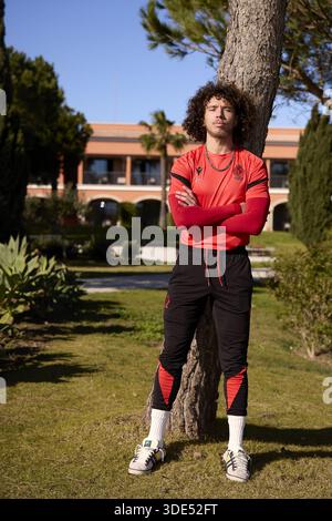 Lagos, Portugal. 05 janvier 2026. Marlon Fossey de Standard photographié lors du camp d'entraînement hivernal de l'équipe belge de football Standard de Liège, à Lagos, Portugal, lundi 05 janvier 2026. BELGA PHOTO RICARDO NASCIMENTO crédit : Belga News Agency/Alamy Live News Banque D'Images