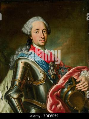 Portrait de Maximilien III Joseph, le dernier Prince-électeur de Bavière de la branche bavaroise de la Maison de Wittelsbach. Peinture à l'huile par l'Atelier de Georg Desmarées, milieu du XVIIIe siècle Banque D'Images