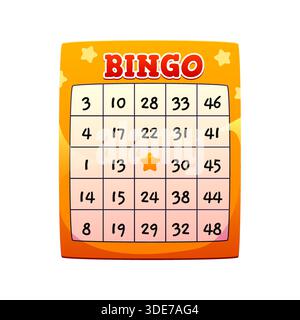 Cartoon gambling game bingo sheet for lottery Illustration de Vecteur