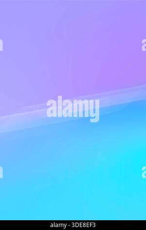 Illustration en dégradé vertical lisse passant du violet lavande en haut au bleu cyan en bas, design minimaliste avec flou subtil. Banque D'Images