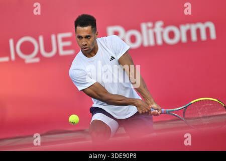 Michael Mmoh, joueur de tennis américain, lors d'un match au Hong Kong Tennis Open (ATP250) le 6 janvier 2026 à Hong Kong. (Photo de Kobe Li/Nexpher images) Banque D'Images