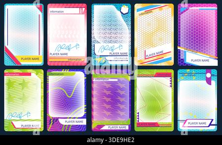Carte à collectionner pour le sport. Cartes de jeu de sport, joueurs de hockey de basket-ball de football dans le modèle de cadre badge d'équipe de joueur de football conception de différents athlètes photo set Classy illustration vectorielle illustration originale Illustration de Vecteur