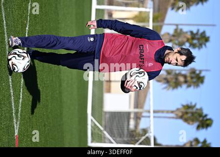 Oliva, Espagne. 07 janvier 2026. Thomas Matton, entraîneur des U23, photographié au camp d’entraînement hivernal de l’équipe belge de football KAA Gent, à Oliva, en Espagne, mercredi 07 janvier 2026. BELGA PHOTO JASPER JACOBS crédit : Belga News Agency/Alamy Live News Banque D'Images