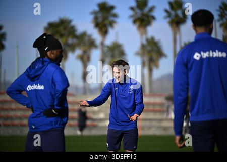 Oliva, Espagne. 07 janvier 2026. Michal Skoras de Gand photographié au camp d'entraînement hivernal de l'équipe belge de football KAA Gent, à Oliva, Espagne, mercredi 07 janvier 2026. BELGA PHOTO JASPER JACOBS crédit : Belga News Agency/Alamy Live News Banque D'Images