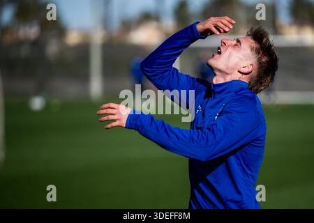 Oliva, Espagne. 07 janvier 2026. Michal Skoras de Gand photographié lors du camp d'entraînement hivernal de l'équipe belge de football KAA Gent, à Oliva, Espagne, mercredi 07 janvier 2026. BELGA PHOTO JASPER JACOBS crédit : Belga News Agency/Alamy Live News Banque D'Images