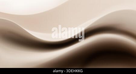Un fond abstrait avec des courbes douces et ondulées dans des tons beiges, créant un effet visuel lisse et fluide avec des ombres et une texture subtiles, Evokin Illustration de Vecteur