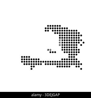 Carte en pointillés du pays d'Haïti. Illustration de pixel de spot noir isolé sur fond blanc. Mosaïque circulaire vectorielle. Illustration de Vecteur