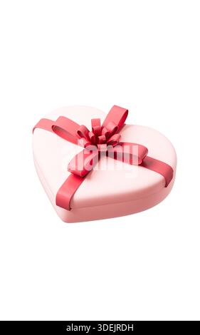 Cadeaux de Saint-Valentin avec des coeurs rouges. Origami en forme de coeur. Fond de thème Saint-Valentin. Fond de thème de mariage. rendu 3d. illustration 3d. Banque D'Images