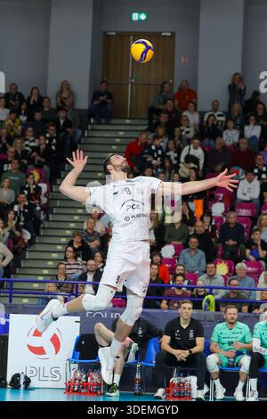 PlusLiga Ligue polonaise de volleyball match entre PGE Projekt Warszawa et Aluron CMC Warta Zawiercie. Photo : Yurii Semeniuk Banque D'Images