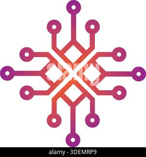 Snowflakes Glyph gradient Icon Pro Vector Illustration de Vecteur