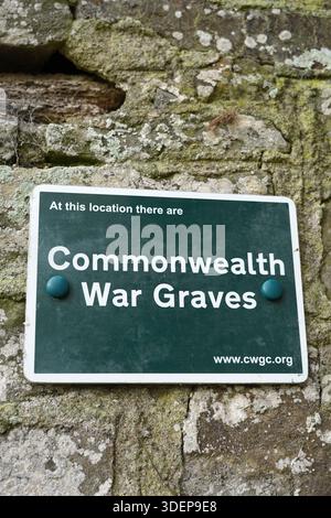 Commonwealth War graves Sign, Royaume-Uni Banque D'Images