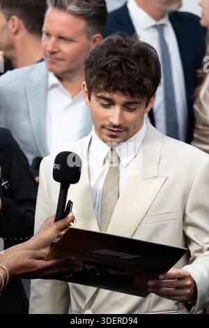 New York, New York, États-Unis. 16 juin 2025. Charles Leclerc, pilote de formule 1 de la Scuderia Ferrari, participe à la première de F1 The Movie à New York Banque D'Images