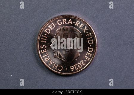 Roi Charles III 2026 pièce d'un penny - avers Banque D'Images