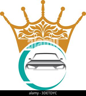 LOGO DE VOITURE MUKUT ou cercle roi LOGO de voiture design UNIQUE Illustration de Vecteur