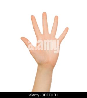 Prenez cinq gestes - paume ouverte tendue, découpe Banque D'Images