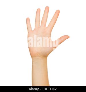 Prenez cinq gestes - paume ouverte tendue, découpe Banque D'Images