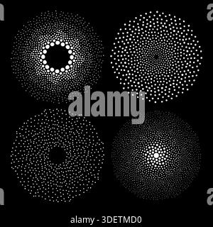 Jeu de cadres abstraits Doodle Dots Illustration de Vecteur