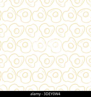 Joli motif sans couture avec œuf frit Illustration de Vecteur