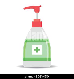Bouteille réaliste de désinfectant pour les mains avec un distributeur à pompe illustration vectorielle Illustration de Vecteur