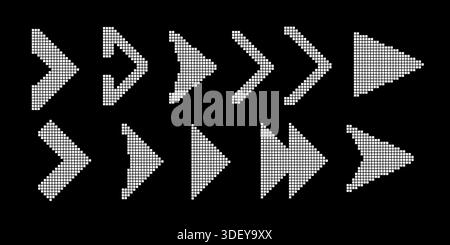 Collection Pixel Arrows. Ensemble de flèches en pointillés Illustration de Vecteur