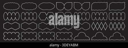 Collection de formes géométriques à la mode Wavy bords. Illustration de Vecteur