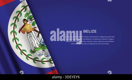 Drapeau DE BELIZE avec la couleur originale Illustration de Vecteur