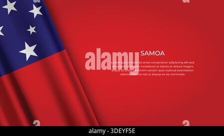 DRAPEAU SAMOA avec couleur originale Illustration de Vecteur