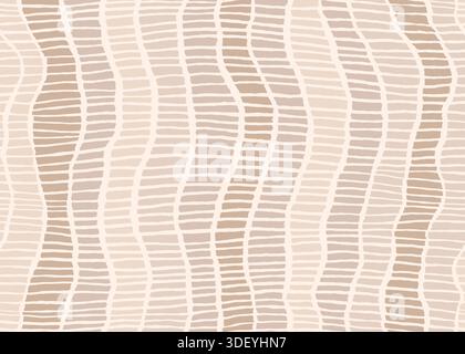 Abstrait dessiné à la main beige geo rétro motif sans couture. Illustration vectorielle fond de conception plat. Illustration de Vecteur