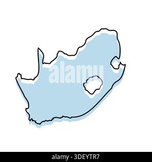Carte DE L'AFRIQUE DU SUD avec corps et contour isolé sur fond blanc Illustration de Vecteur