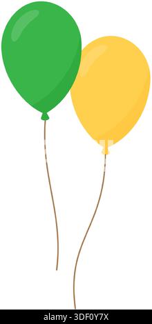 Illustration de deux ballons colorés. Ballons de fête simples pour les motifs d'anniversaire, de fête et de célébration Illustration de Vecteur