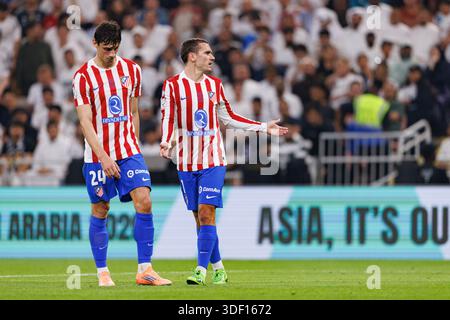 Antoine Griezmann vu lors de la demi-finale de la Supercoupe espagnole entre le Club Atletico de Madrid et le Real Madrid (Maciej Rogowski/Ball Raw images) Banque D'Images