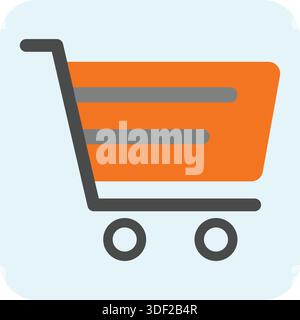Icône plate du panier. Illustration vectorielle. Vecteur d'illustration de chariot plat. Illustration de Vecteur