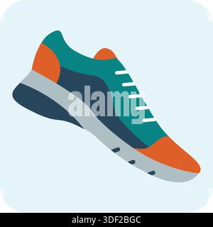 Icône de chaussure de running plate. Illustration vectorielle. Illustration vectorielle de chaussures de course. Illustration de Vecteur