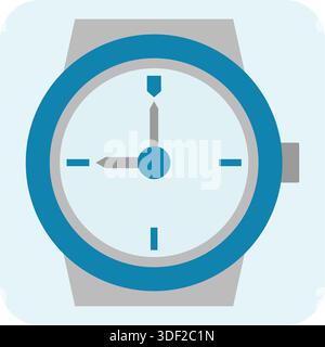 Icône regarder à plat. Illustration vectorielle. Illustration de la montre à main vecteur. Illustration de Vecteur