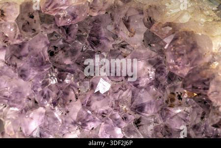 Violet Amethyst cluster geode quartz fond Banque D'Images