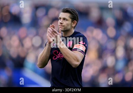 James Tarkowski d'Everton avant le match de troisième tour de la Coupe de FA de l'Emirates au Hill Dickinson Stadium de Liverpool. Date de la photo : samedi 10 janvier 2026. Banque D'Images