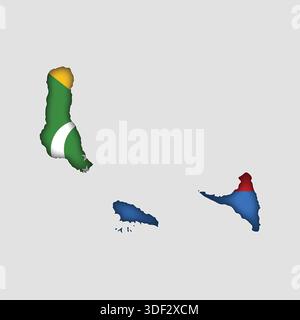 Carte DES COMORES avec drapeau dans le corps Illustration de Vecteur