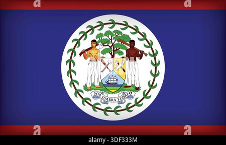 Drapeau DE BELIZE avec la couleur originale Illustration de Vecteur