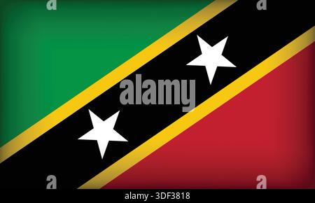 Drapeau DE SAINT KITTS avec couleur originale Illustration de Vecteur