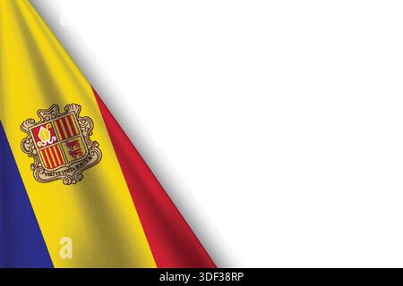 DRAPEAU ANDORRE avec couleur originale Illustration de Vecteur