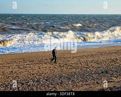 SLAPTON Sands par un jour venteux de décembre Banque D'Images
