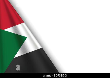DRAPEAU SOUDAN avec couleur originale Illustration de Vecteur