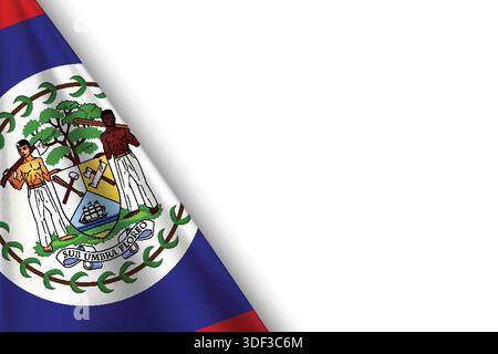 Drapeau DE BELIZE avec la couleur originale Illustration de Vecteur