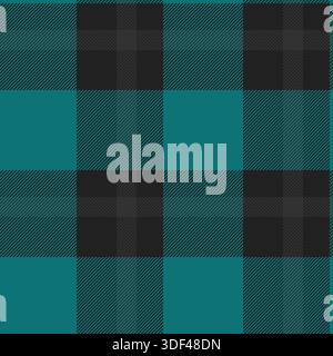 Fond de texture de tissu d'enfant, petit carreaux sans couture. Tartan vectoriel de motif textile de voeux dans la palette de couleurs cyan et noir. Illustration de Vecteur