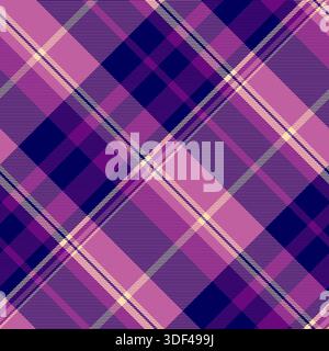 Modèle sans couture de tartan italien, textile écossais à carreaux vectoriels. Vérifiez le tissu de texture de fond de style dans la palette de couleurs rose et bleue. Illustration de Vecteur