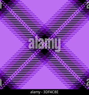 Motif à carreaux de texture réaliste, fond de vérification textile de carte postale. Joli tartan de tissu vectoriel sans couture dans la palette de couleurs violette et noire. Illustration de Vecteur