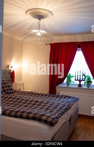 Chambre dans un Lodge en Scandinavie. Banque D'Images