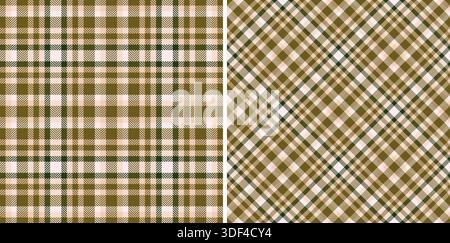Motifs tartan classiques dans des tons crème olive terreux. Polyvalent pour le design textile, les arrière-plans, ou pour créer une sensation chaleureuse et accueillante pour divers créati Illustration de Vecteur
