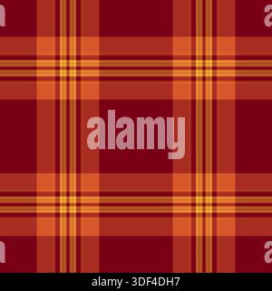 Textile de tissu de tartan découpé, vecteur de plaid de fond d'image. France Seamless motif vérifier la texture dans la palette de couleurs rouge et orange. Illustration de Vecteur